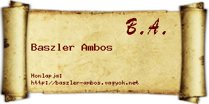 Baszler Ambos névjegykártya